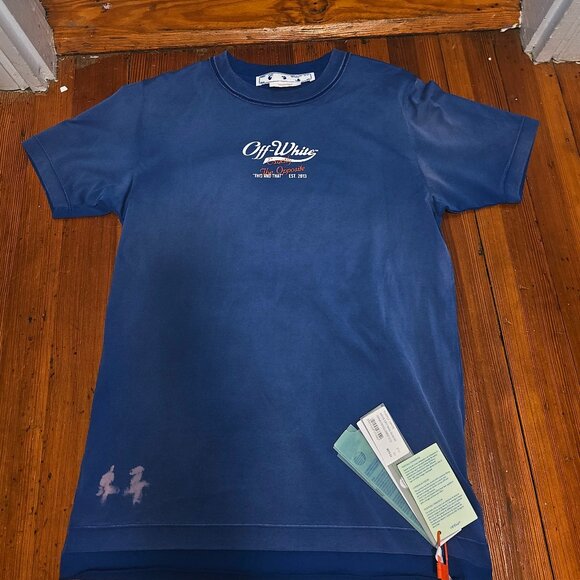 Off-White Wave Off Raw Slim Logo T-Shirt BNWT $675.03 [Size XS] - Picture 6 of 9